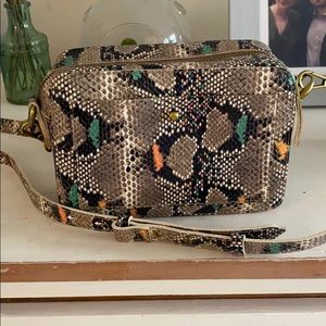 Madewell Snake Skin Transport Camera Bag